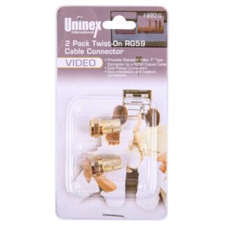 Uninex Video Twist On Cable Connector 2 Pk