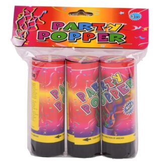 Party Poppers 3 Pk