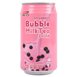 Rico Bubble Milk Tea Strawberry Drink 12.3 Oz