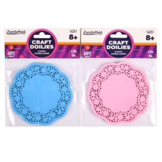 Craft Doilies Pink/Blue 4.5"Dia 60 Pc
