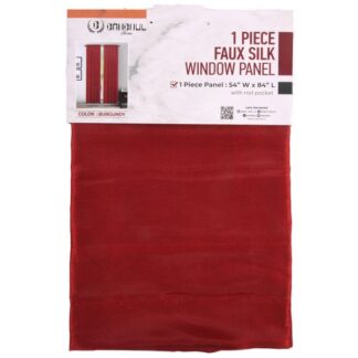 Faux Silk Window Panel Burgundy 1Pc 54X84"