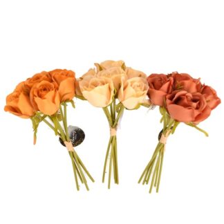 Plastic Rose 6Heads Asst 6Color