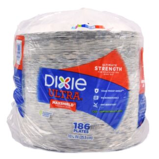 Dixie Ultra Strength Paper Plates 10 1/6" 186Ct
