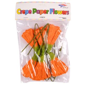 Marigold Fiesta Paper Flowers 4" 6 Pc