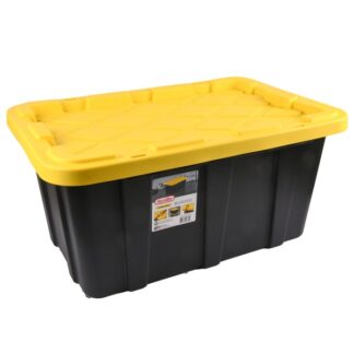 Industrial Tote Yellow Lily W/ Lid&Blk Base 17Gal