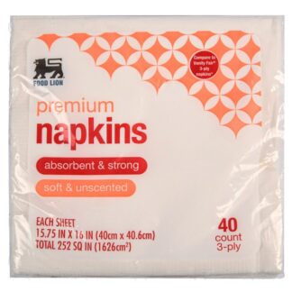 Food Lion Premium Napkins 3Ply 40 Ct