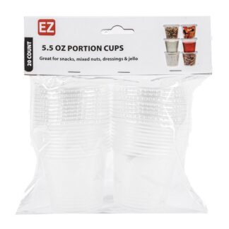 Ez Plastic Portion Cups Clear 5.5 Oz 20 Ct