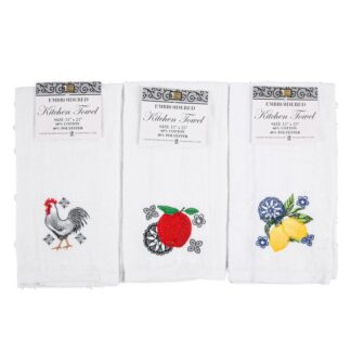 Kitchen Towel 15X25" Embroidery  6 Asst Dsgn #421