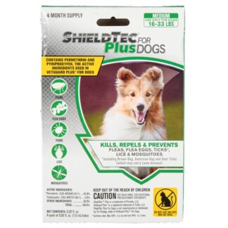 Shieldtec Plus F/Med Dog Flea&Tick Treatment 4 Ct