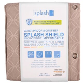 Waterproof Mfiber Shower Curtain/Liner Taupe 70X72"