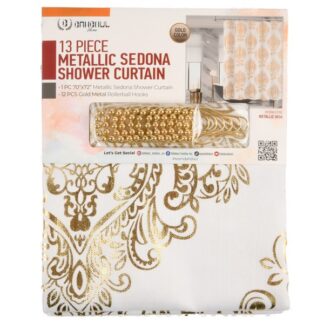 Metallic Sedona Showr Curtain 70X72" Asst 13 Pc