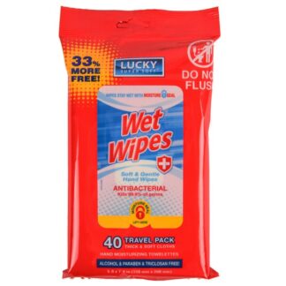 Lucky Antibacterial Wet Wipes 40Ct