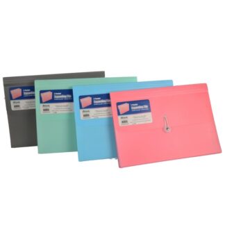 Bazic 7Pocket Expanding File Asst Pastel Color