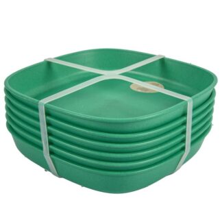 Wheat Straw Sq Plates Green Color 6 Pk