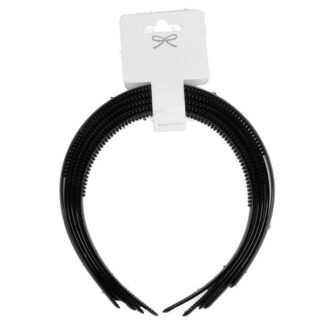 Plastic Headband Black 5 Pc