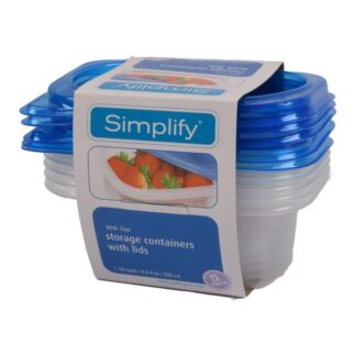 Plas Storage Rec Containers W/Lid 9.5 Oz 5 Pk