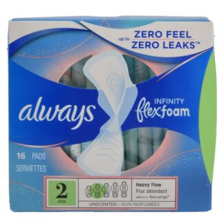 Always Infinity Pads W/Wings Size 2 Heavy 16 Ct