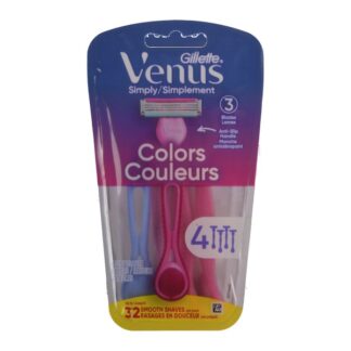 Venus Razor Simply 3 Colors 4 Ct