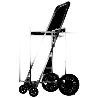 Swivable Shopping Cart Double Basket Black