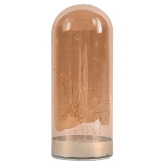 Glass Dome Vase W/Led String Light Clr W/Batteries