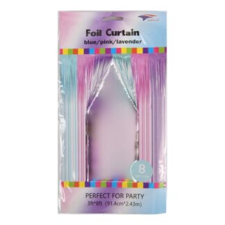 Metallic Fringe Curtain Pastel Colors 3X8"