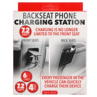 Backseat Phone Charging Station W/4 Usb 6 Ft