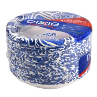 Dixie Large Paper Bowls W/Blue Print 20 Oz 56 Ct
