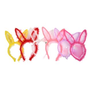 He Light Up Headband W/Bunny Ears Asst Color