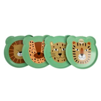 Wheat Straw Plate Asst Jungle Green 4 Ct