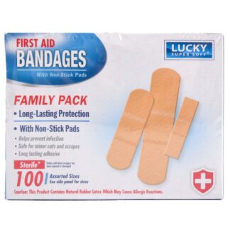 Lucky First Aid Bandages Family Pack 100 Ct