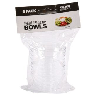 Mini Plastic Bowls Clear 8 Pk