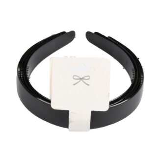 Plastic Wide Headband Black 4 Pc