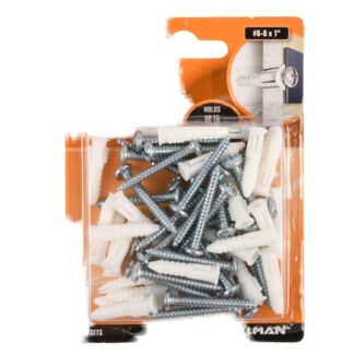Hillman Plast Anchors W/Screws #6-8X1" 30 Ct