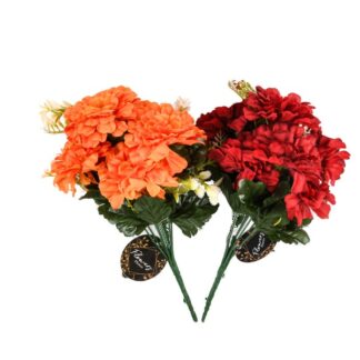 Plast Peony Chrysanthemum 7Head Asst 2-Col 12.21"
