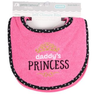 Baby Girl Embroidered Bibs Asst Color 4 Pk