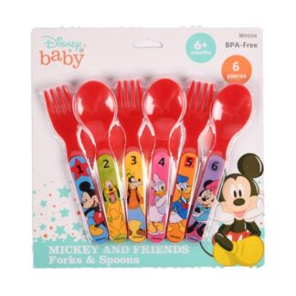 Disney Baby Boy Plast Fork/Spoon Set 6 Pk