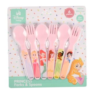 Disney Baby Girl Plast Fork/Spoon Set 6 Pk