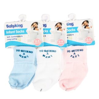 Infant Socks Asst Color Sz 0-9 Month 3 Pr