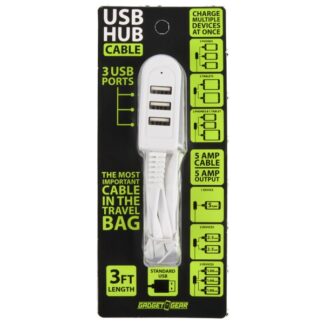 Usb Hub Cable 3 Ft F/Iphone,Tablet W/3 Ports
