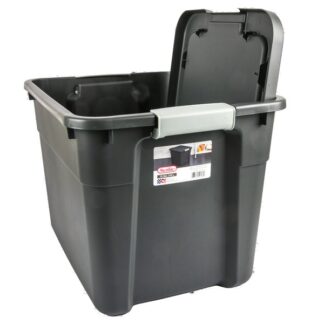 Sterilite Latch Tote Gray W/Green Latches 12 Gal