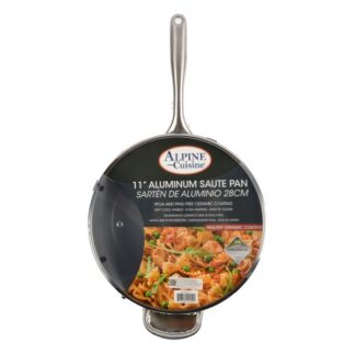 Ac Alum Saute Pan Grey Ceramic Coat W/Lid 11 In