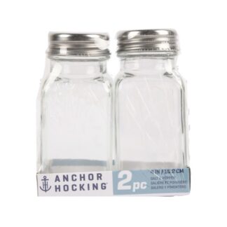 Salt & Pepper Shaker Set Clear 2 Pk
