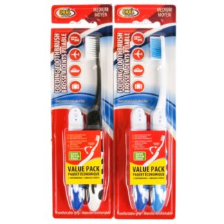 Oral Fusion Folding Travel Toothbrush Med 2 Pk