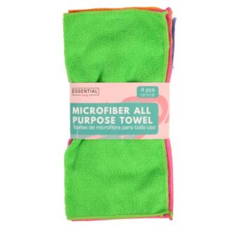 Microfiber Towel Asst Color 4Pk 30X30Cm #2003