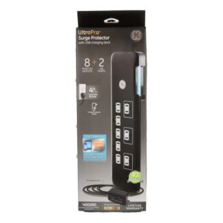 Ge Outlet Surge Protector W/2 Usb Ports Blk
