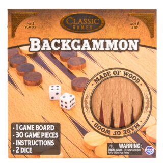 Solid Wood 10" Backgammon Set Game
