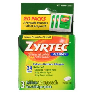 Zyrtec Allergy Tablets 10 Mg 3 Ct