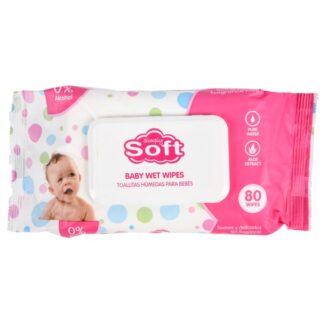 Simply Soft Baby Wipes Pink W/Lid 80 Ct