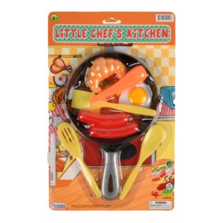 Cooking Pan Food Play Set On Blister Card 8 Pc