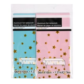 Party Foil Table Cloth W/Stars Asst 54X108"